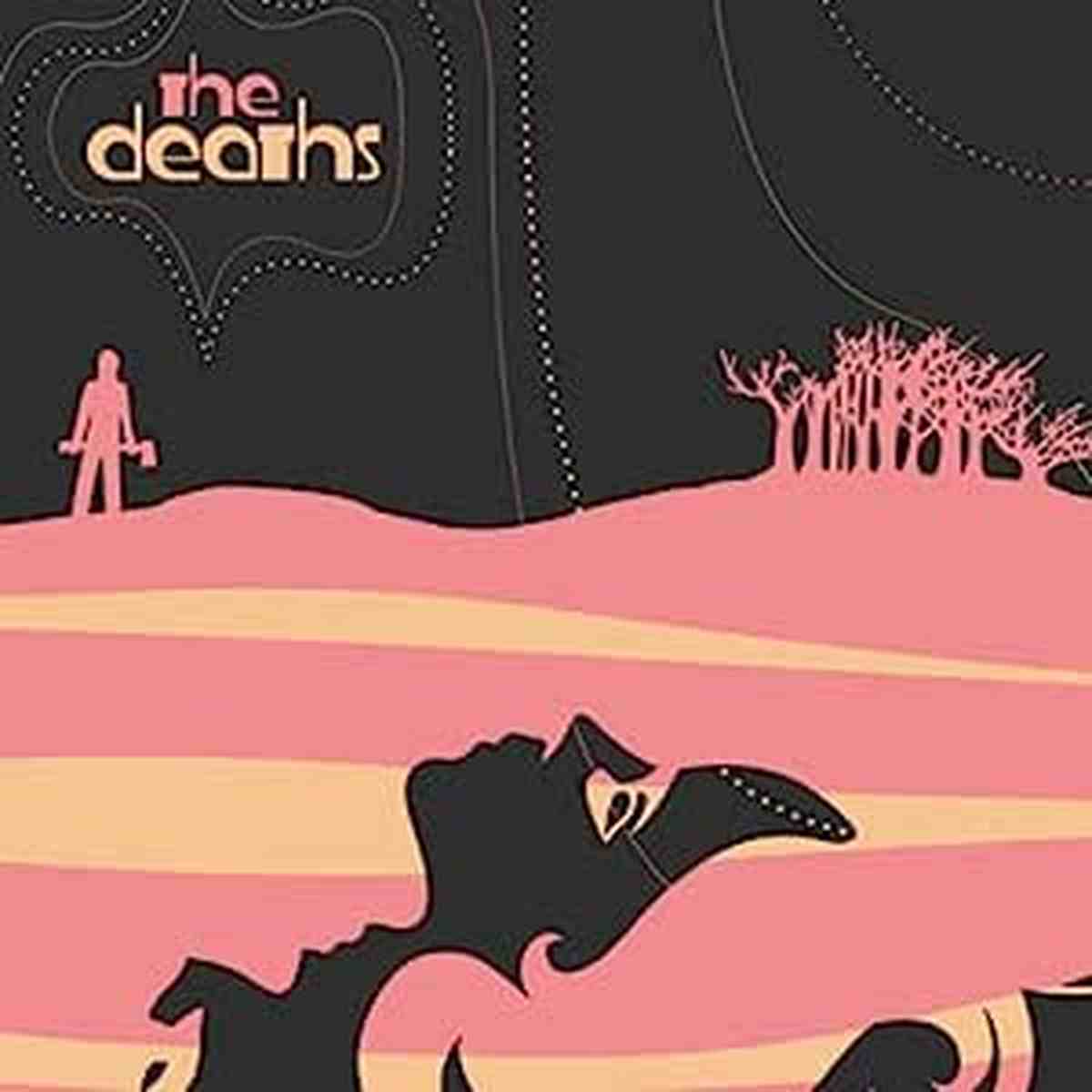 Pochette de l'album 'Choir Invisible' de The Deaths en CD, avec un design artistique abstrait en noir, rose et beige.