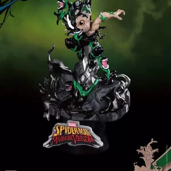 Figurine Marvel Little Groot Maximum Venom 16cm par Beast Kingdom. Modèle détaillé en PVC et ABS, inspiré de l'univers Spider-Man Maximum Venom. Boutique figurine