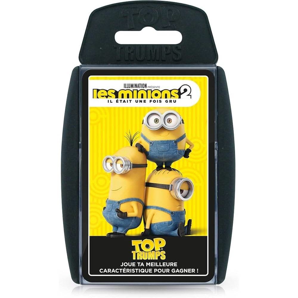 Les Minions 2 Jeu De Cartes Top Trumps avec des illustrations colorées des célèbres personnages. Jeu de société amusant pour comparer les caractéristiques.