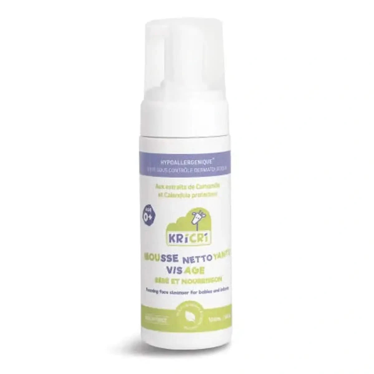 Mousse nettoyante Visage bébés et nourrissons Kricri