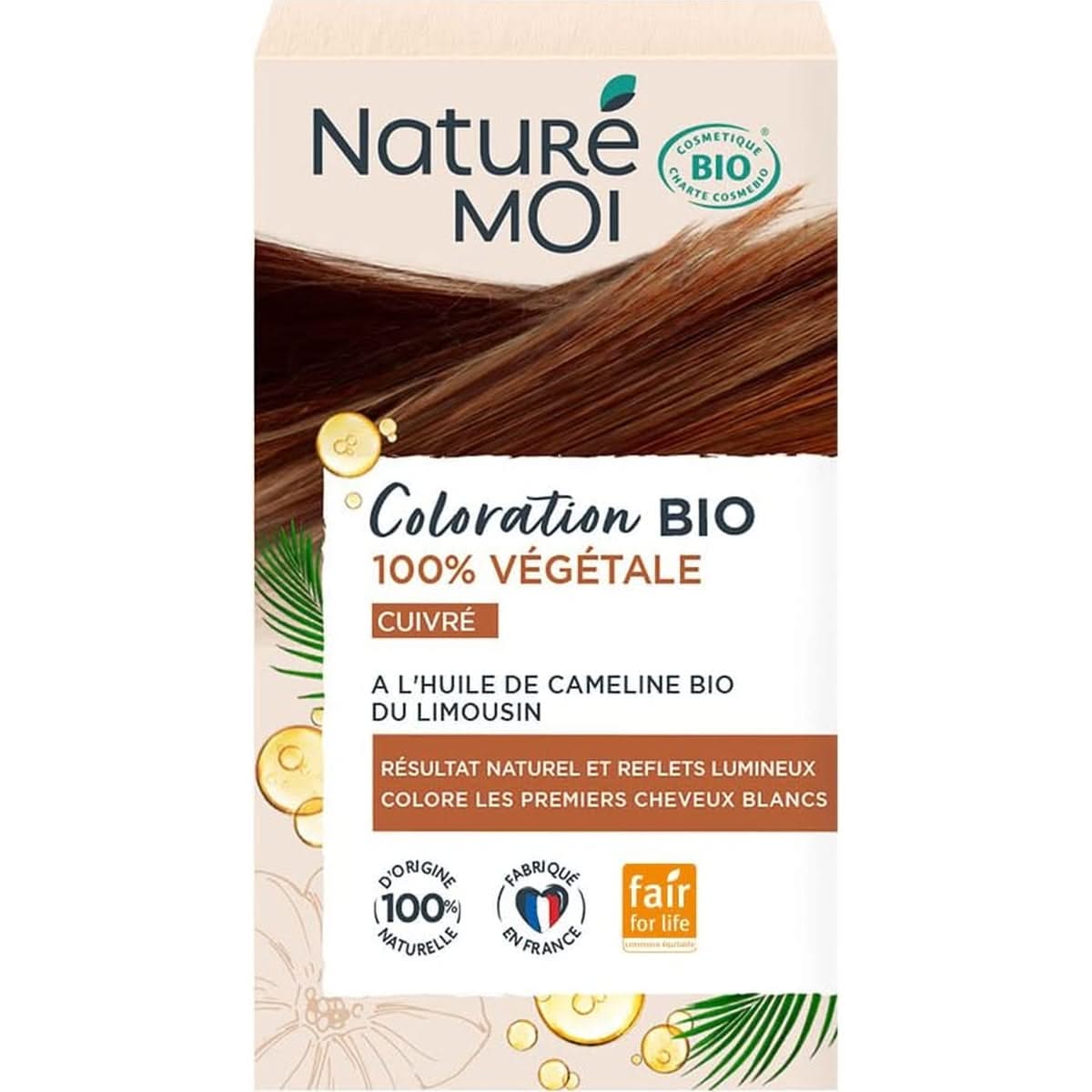 Naturé Moi - Coloration Végétale Cheveux Bio - Couleur Cheveux Cuivré- À l'huile de Cameline Bio du Limousin