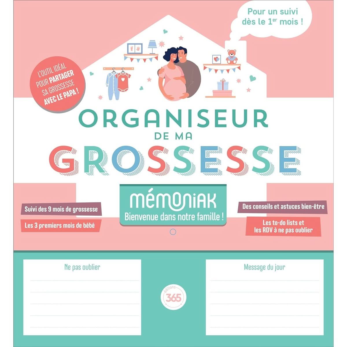 Organiseur de ma grossesse Mémoniak outil idéal suivi avec papa les 9 mois et 3 mois de bébé