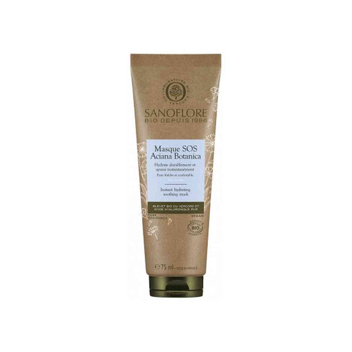 Masque SOS Aciana Botanica Sanoflore 75ml - Soin hydratant apaisant bio pour peaux sensibles