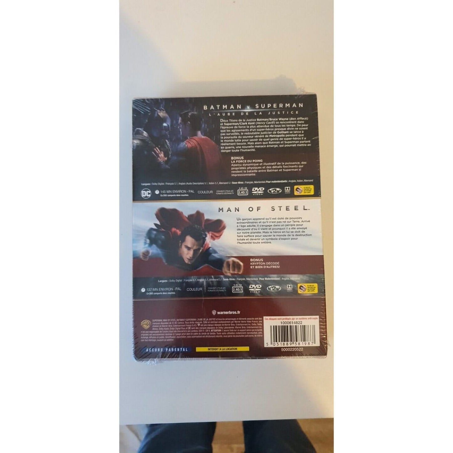 BATMAN VS SUPERMAN MAN OF STEEL - Coffret 2 Films - DVD - DC COMICS dvd neuf