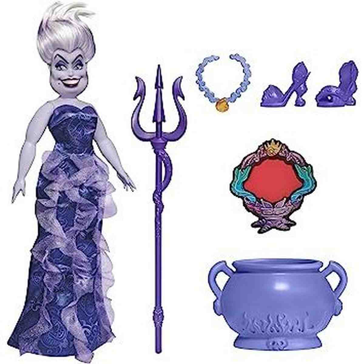 Disney Villains, Poupée Mannequin Ursula, Accessoires Et Tenue Amovible, Jouet Disney Villains