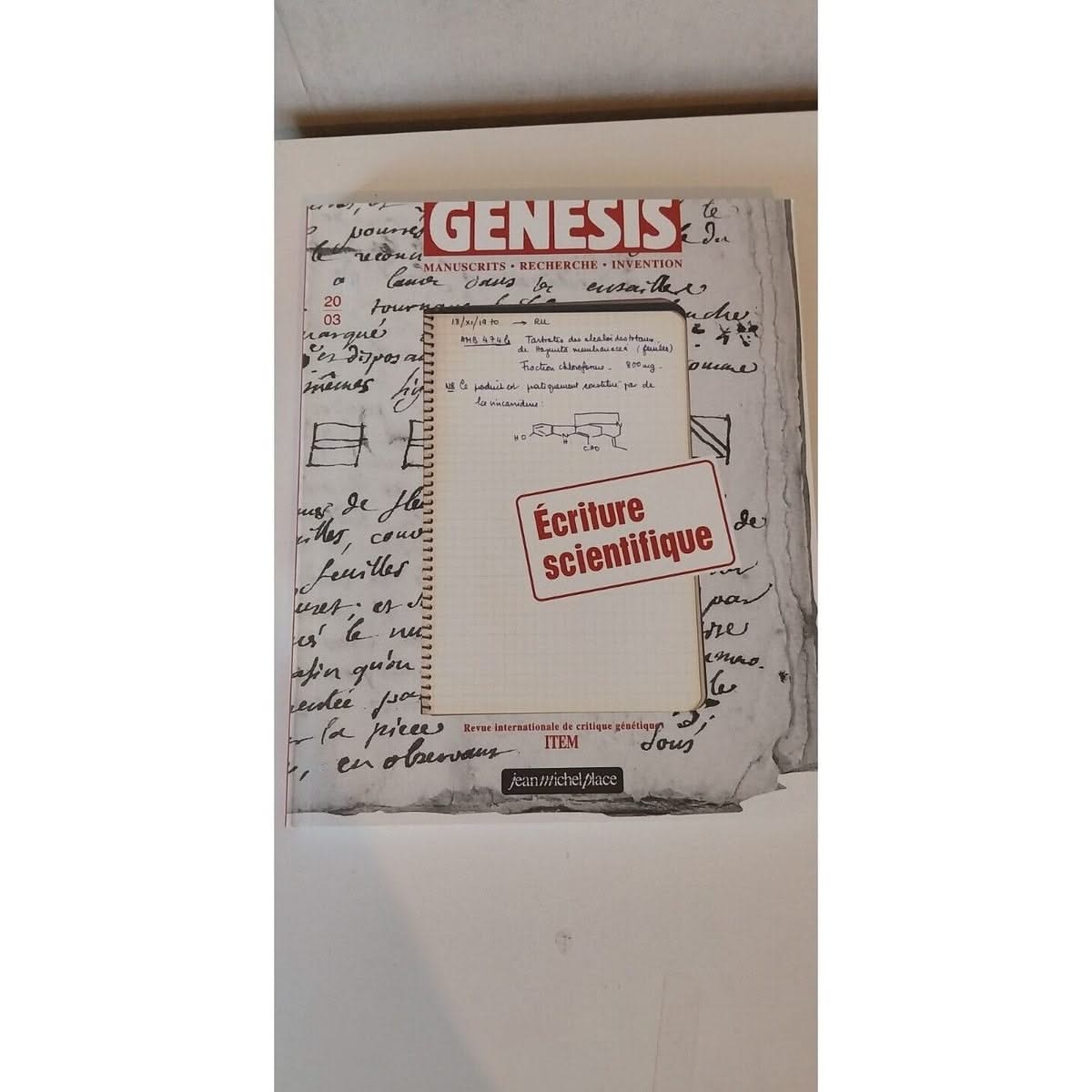 Genesis N° 20/3 - Ecriture Scientifique - Anouk Barberousse