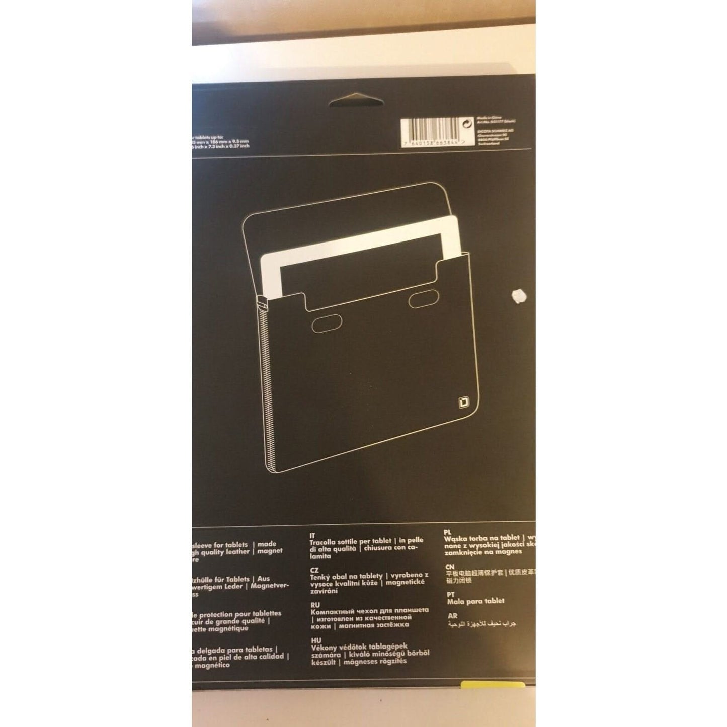 Leather Case 10" - Noir-Dicota - Étui protecteur pour tablette - cuir véritable