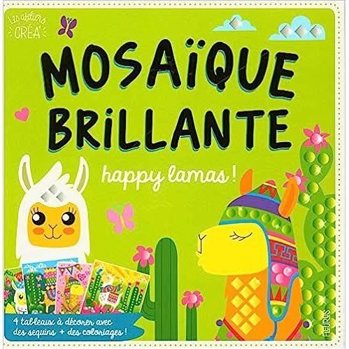Mosaïque brillante happy lamas coffret coloriage