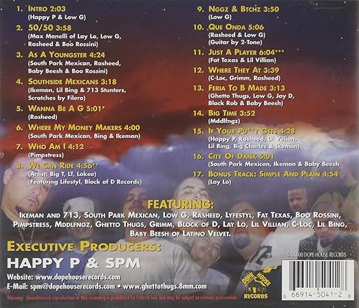 Lone Star Ridaz Cd album HAPPY Perez-South Park Mexican