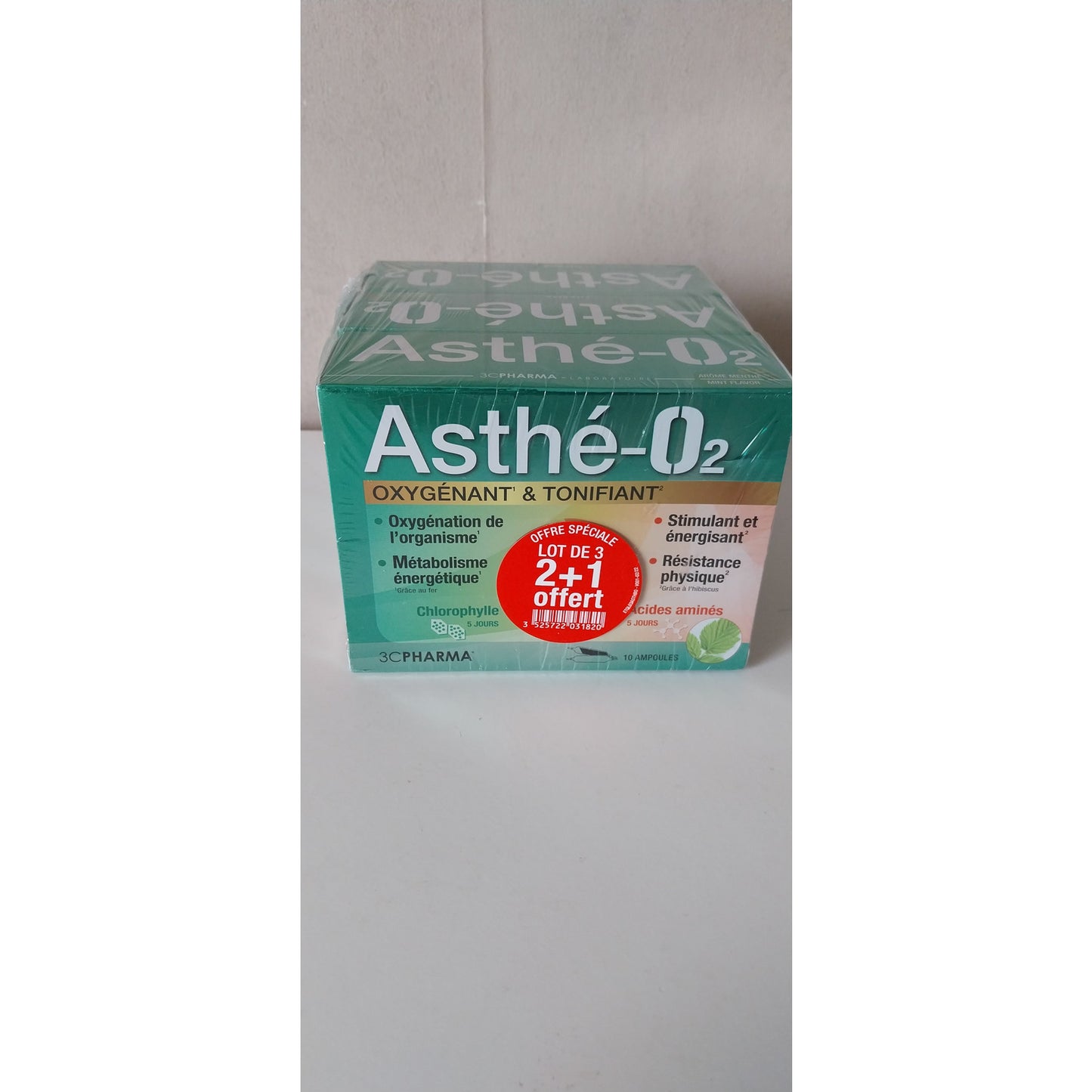 Asthe 02 oxygenant et tonifiant ampoules Lot de 3. Complements alimentaires