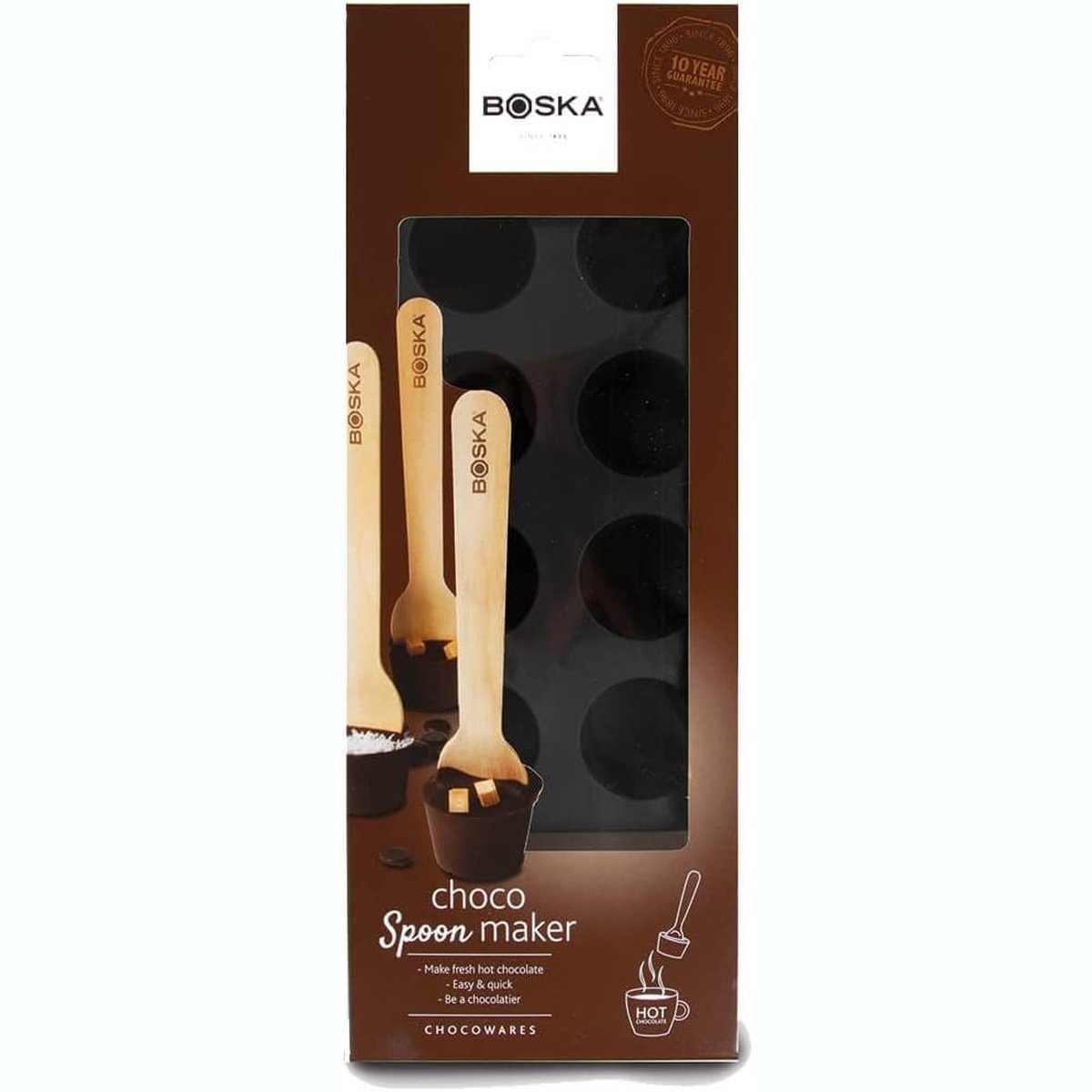 BOSKA Moule à chocolat, silicone avec cuillère à chocolat