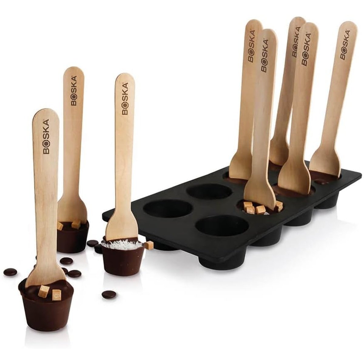 BOSKA Moule à chocolat, silicone avec cuillère à chocolat