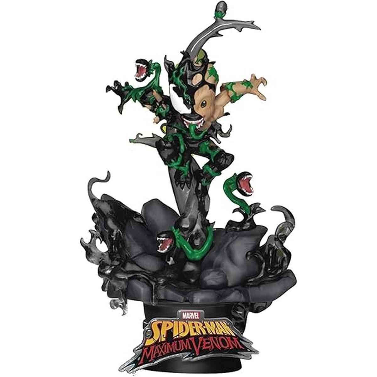 Beast Kingdom- Maximum Venom: Little Groot DS-068 Iron Man Statue D-Stage, Multicolore