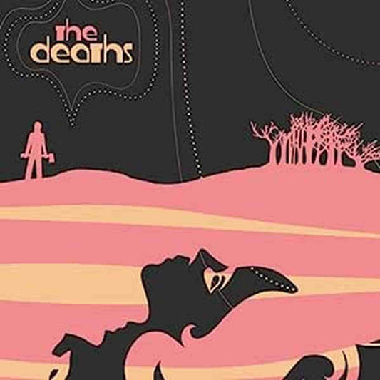 Pochette de l'album 'Choir Invisible' de The Deaths en CD, avec un design artistique abstrait en noir, rose et beige.