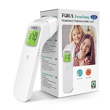 FORA IR42 Thermomètre frontal clinique infrarouge sans contact multifonction,