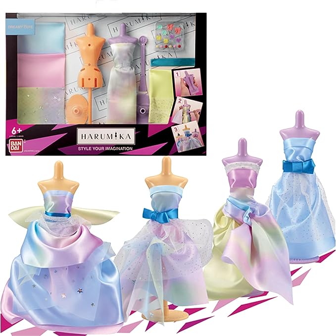 Bandai Harumika-Coffret Robe de Bal Loisirs créatifs-Kit pour créer sa Mode sans Fil, sans Aiguille et sans colle