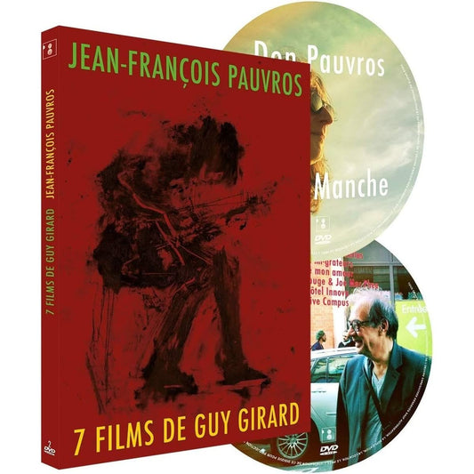 Coffret DVD 'Jean-François Pauvros - 7 Films de Guy Girard' avec deux disques et un livret de 24 pages. Comprend des films comme 'Don Pauvros de la Manche' et 'Marteau Rouge'.