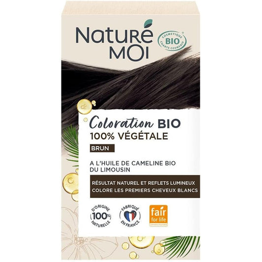 Naturé Moi - Coloration Végétale Cheveux Bio - Couleur Cheveux Brun - À l'huile de Cameline Bio du Limousin