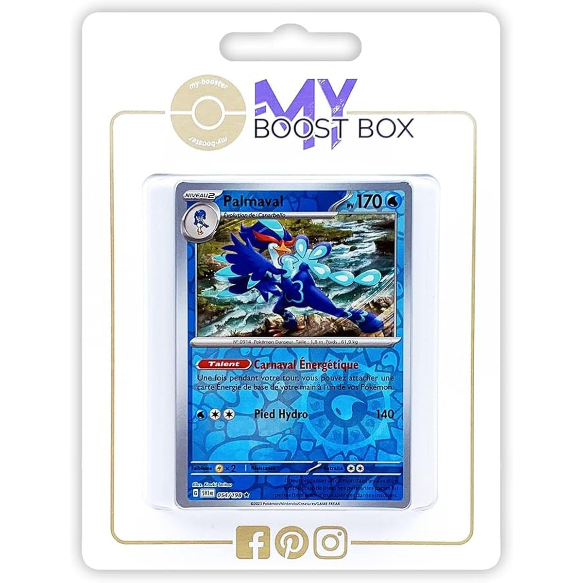 Palmaval 054/198 Holo ou Reverse aléatoire - Myboost X Écarlate et Violet 01 - Coffret de 10 Cartes Pokémon Françaises