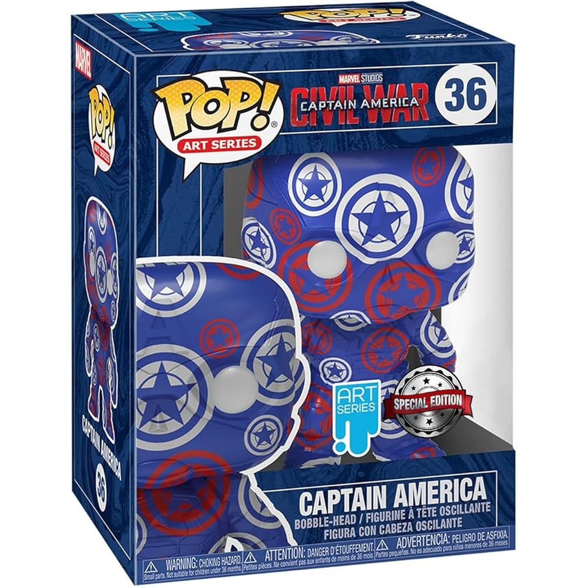 T-Shirt L avec Pop Captain America / Captain America Civil War / Funko Pop Marvel