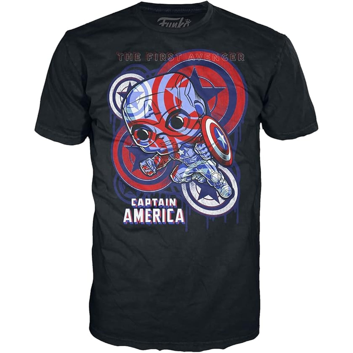 T-Shirt L avec Pop Captain America / Captain America Civil War / Funko Pop Marvel