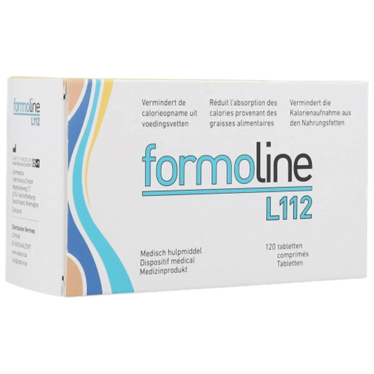 Formoline L112 120 comprimés, capteur de graisses pour le contrôle du poids et la réduction de l'absorption des calories. Idéal pour la gestion du surpoids.