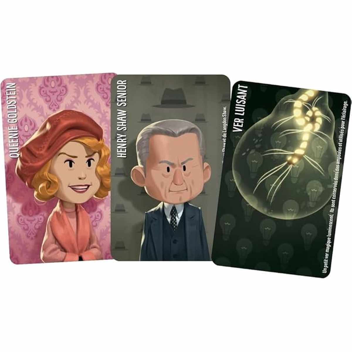 Cartes du jeu Animaux Fantastiques Similo avec personnages Queenie Goldstein, Henry Shaw Senior et un sort lumineux. Jeu de déduction 7+.