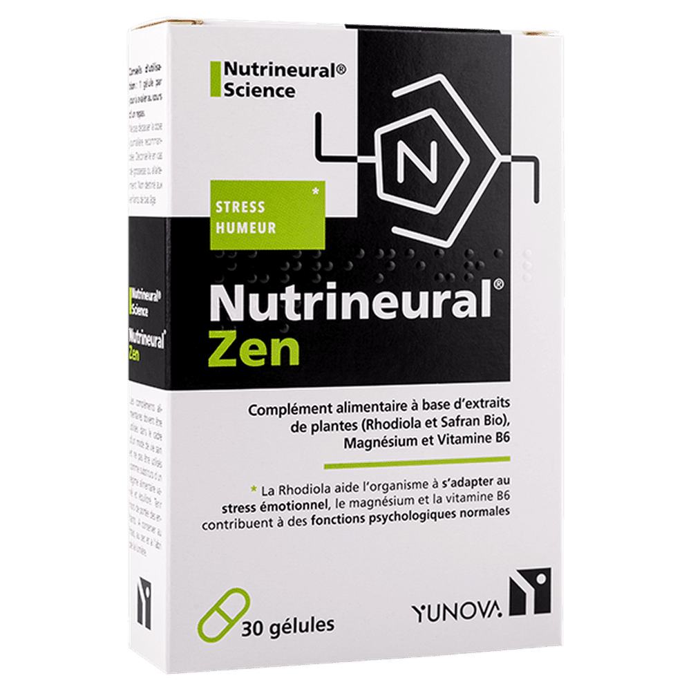 Nutrineural Zen Complement rhodiola et safran-bio stress émotionnel Yunova