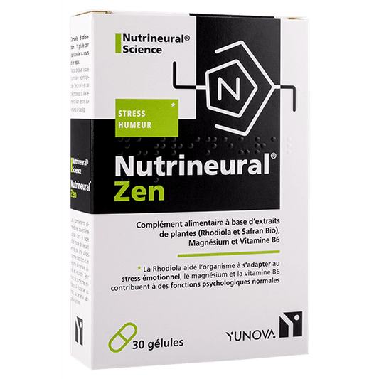 Nutrineural Zen Complement rhodiola et safran-bio stress émotionnel Yunova