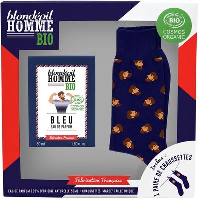 BLONDEPIL HOMME Coffret Bio Cosmos Eau de parfum Bleu + Paire de chaussettes