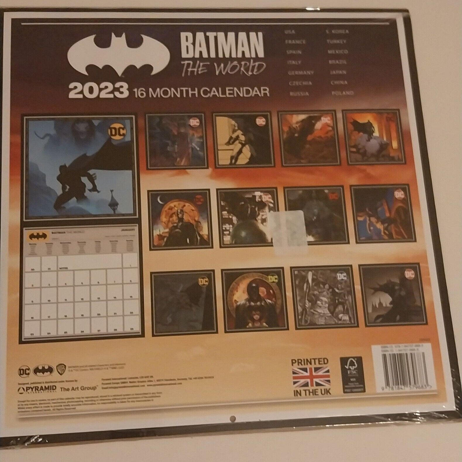 Calendrier Batman the world 2023 en anglais