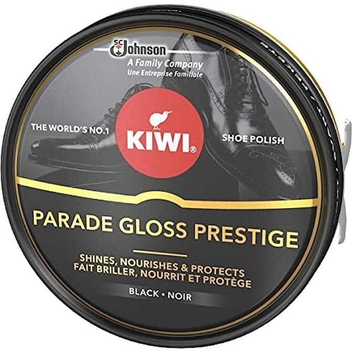 KIWI Parade Gloss Prestige Cirage en pot métallique Noire