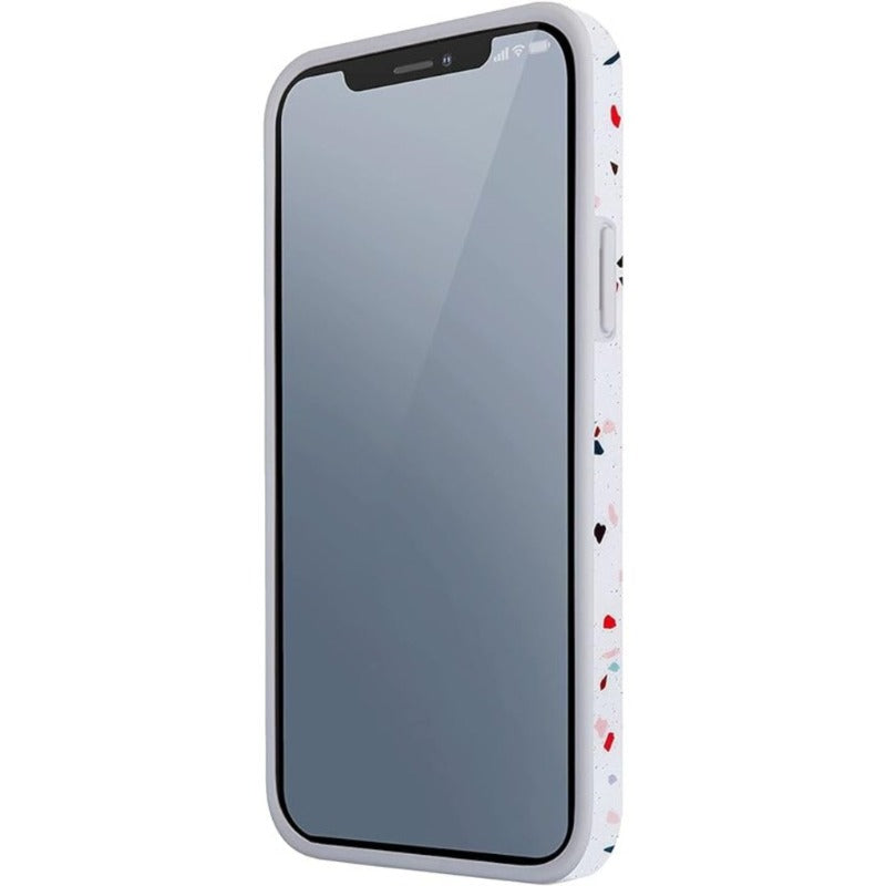 UNIQ TERRAZZO - Coque de Protection Résistant - Intérieur en Microfibre Douce iPhone 12/12 Pro, Blanc