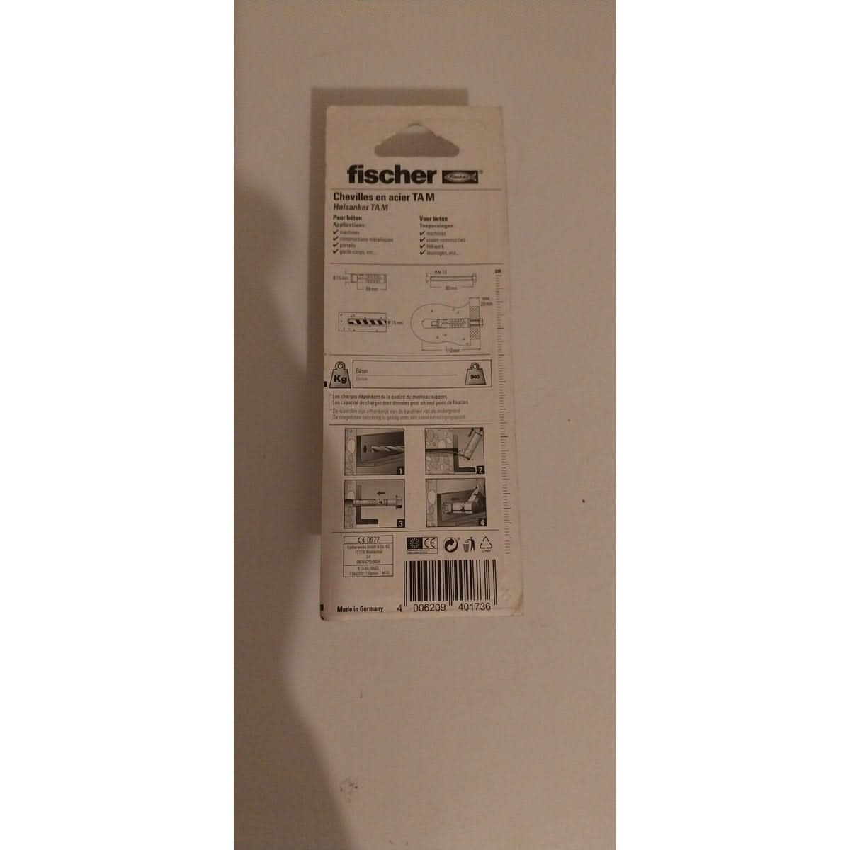 FISCHER Cheville lourde ta m10 s - Blister de 2