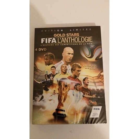 GOLD STARS FIFA L'ANTHOLOGIE Coffret 4 DVD Neuf zidane,messi... édition limitée