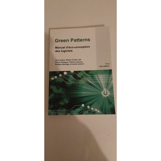 Green Patterns - Manuel d'éco-conception des logiciels .Livre
