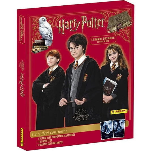 Panini Harry Potter - Le Manuel du Sorcier Coffret Stickers 1 album cartonné + 16 pochettes + 2 cartes édition limitée